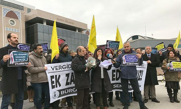 Maliye Bakanlığı önünde memur zammı protestosu Güncel Gündem Haberleri