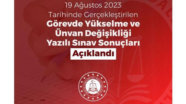 Adalet Bakanlığı görevde yükselme sınav sonuçları açıklandı Güncel