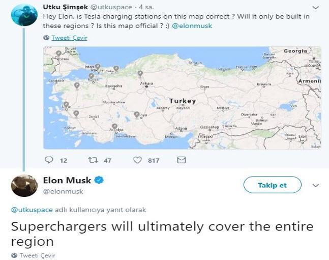 İşte Türkiye’nin de bulunduğu güncel Tesla şarj noktaları
