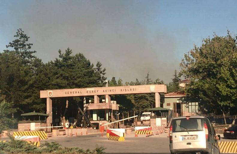 Ankarada askeri kışlada yangın