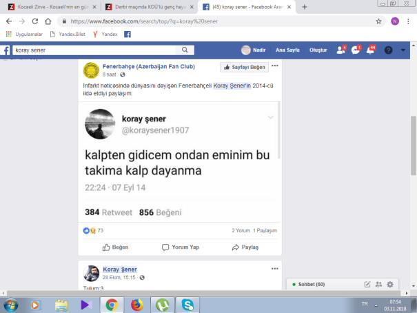 Derbi öncesi yaşamını yitiren Fenerbahçeli Korayın yürek burkan paylaşımı