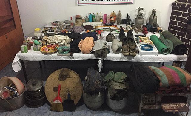 Trabzon kırsalındaki PKK sığınağında kar suyu taşıma sistemi