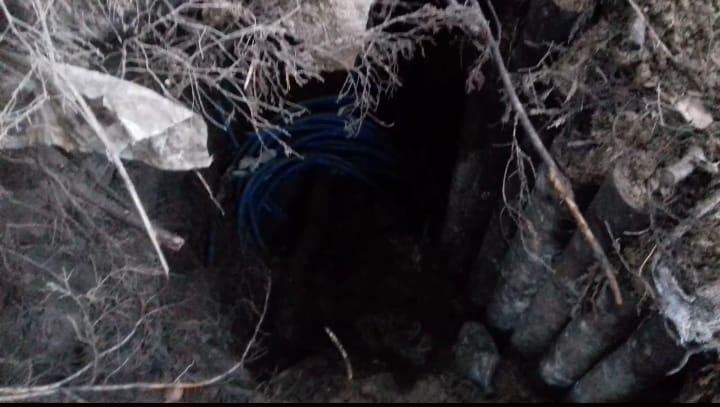 Trabzon kırsalındaki PKK sığınağında kar suyu taşıma sistemi