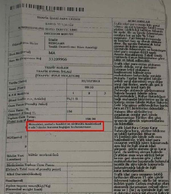 Kamyon şoförüne kask kullanmama cezası