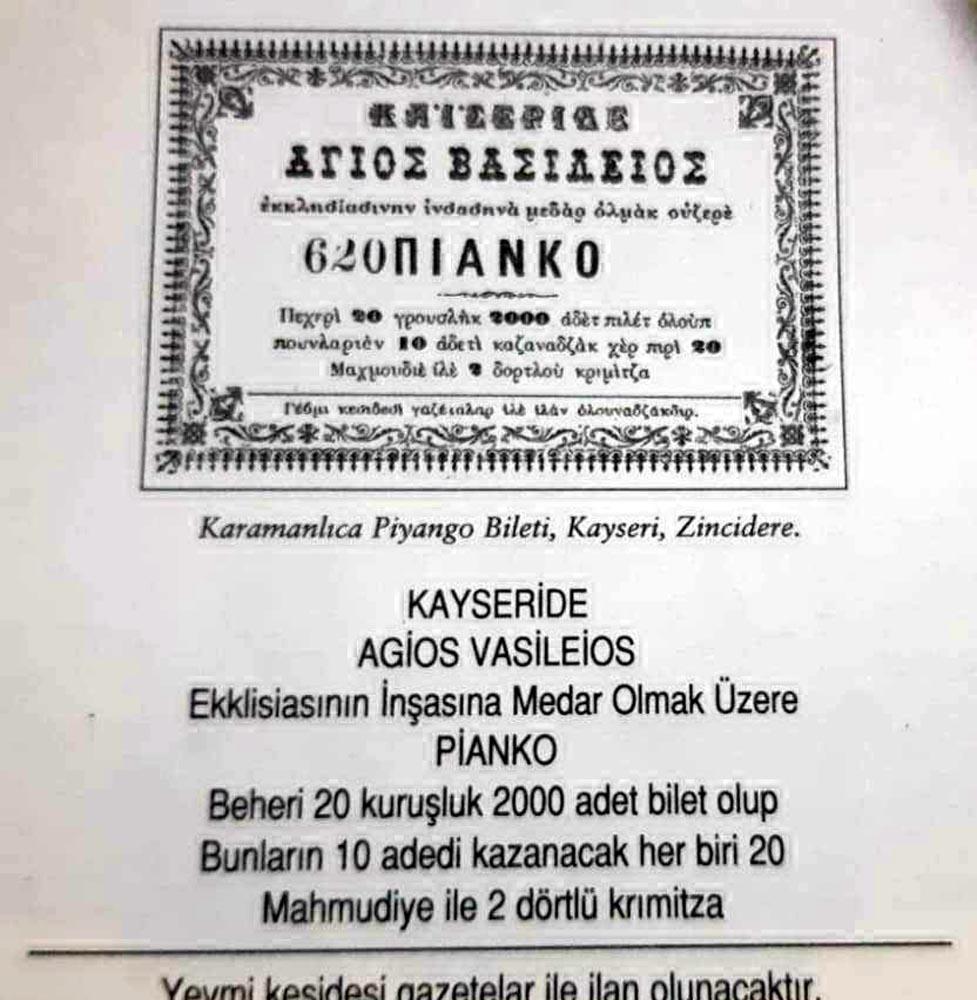 Anadoluda ilk piyango çekilişi 1850de Kayseride