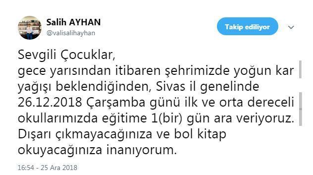 Türkiye kara teslim Birçok ilde okullar tatil edildi