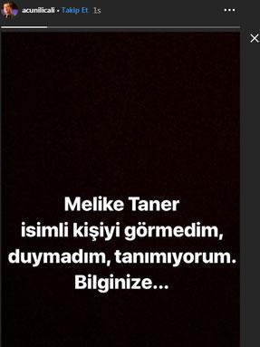 Acun Ilıcalıdan, Melike Taner açıklaması