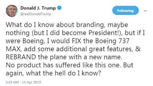 Trump: Ben olsam 737 MAX markasının adını değiştirirdim