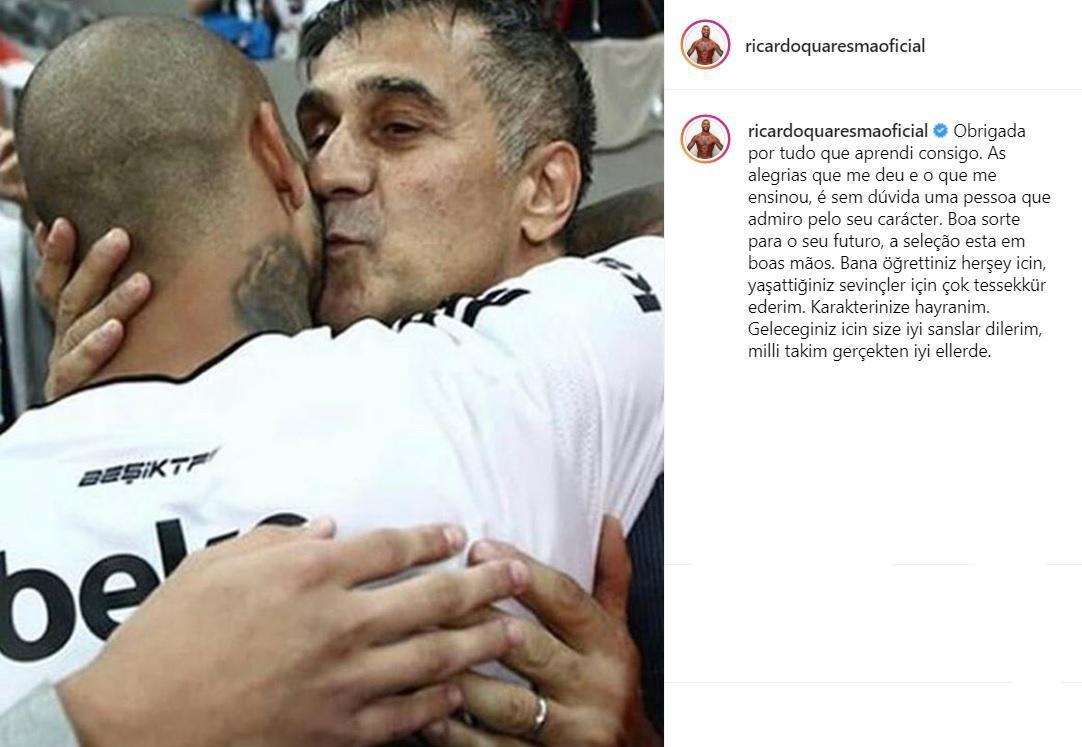 Ricardo Quaresmadan Şenol Güneş paylaşımı