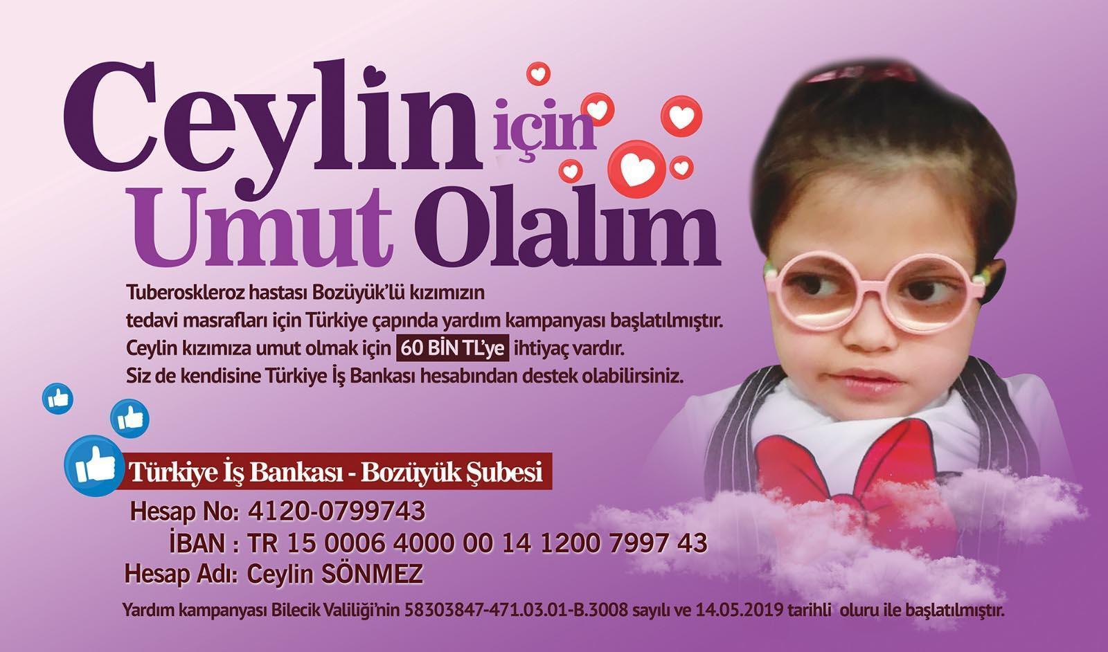 Ceylinin 60 bin liralık tedavisi için yardım kampanyası