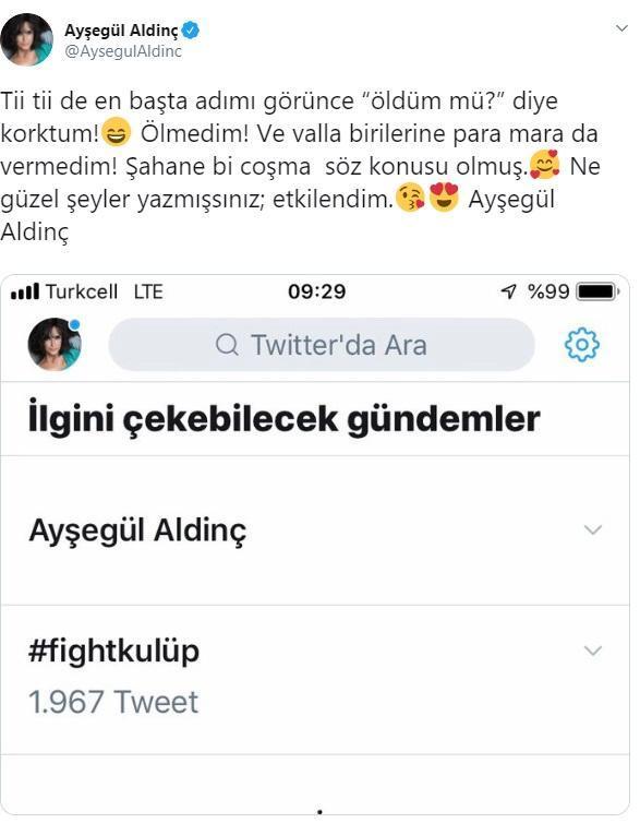 Twitterda TT olan Ayşegül Aldinç öldü sanıldı Sanatçıdan açıklama geldi...