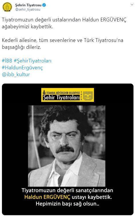 Ünlü sanatçı Haldun Ergüvenç hayatını kaybetti