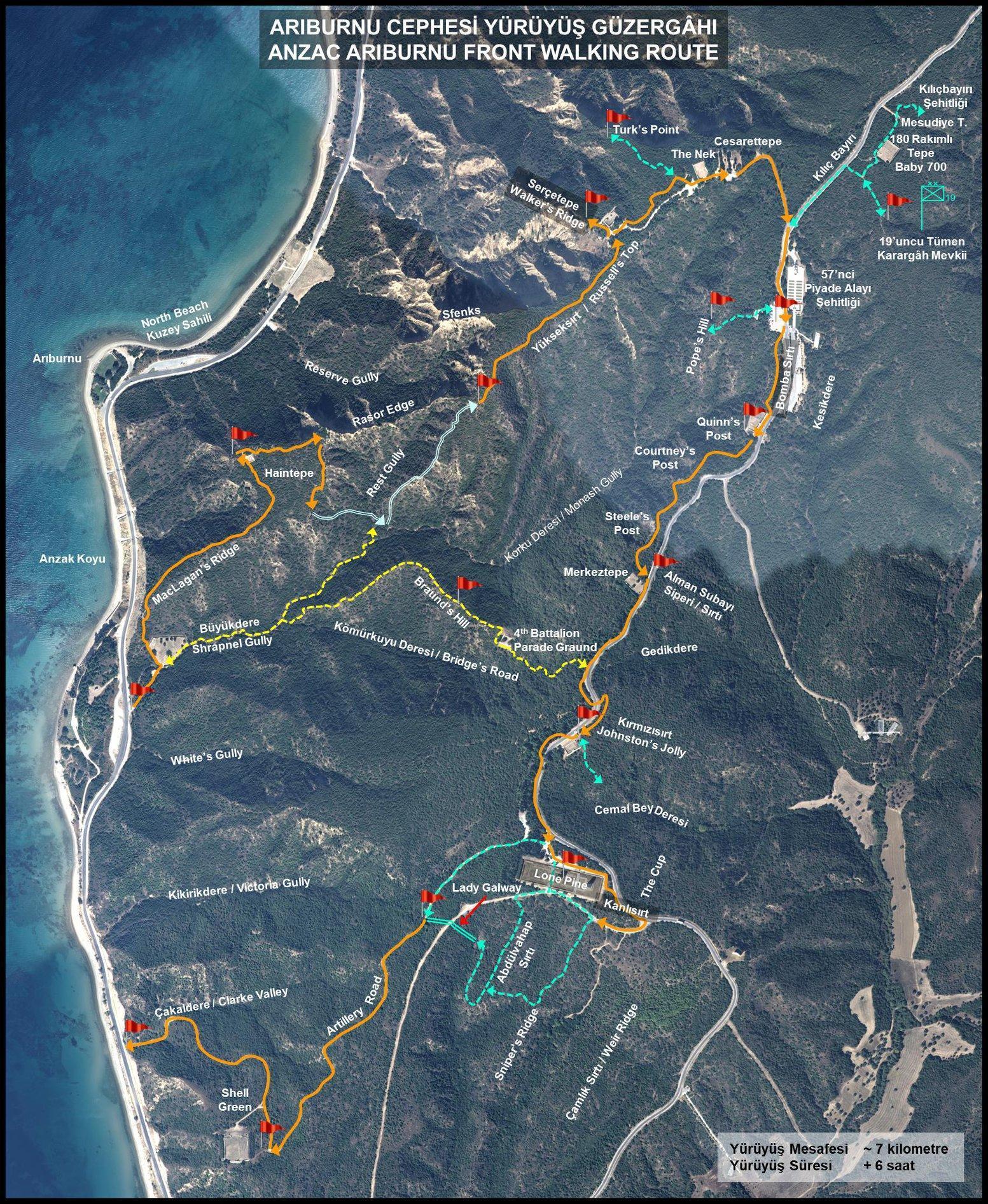 Tarihi Alanda, Arıburnu Cephesi Yürüyüş Güzergahı oluşturuluyor