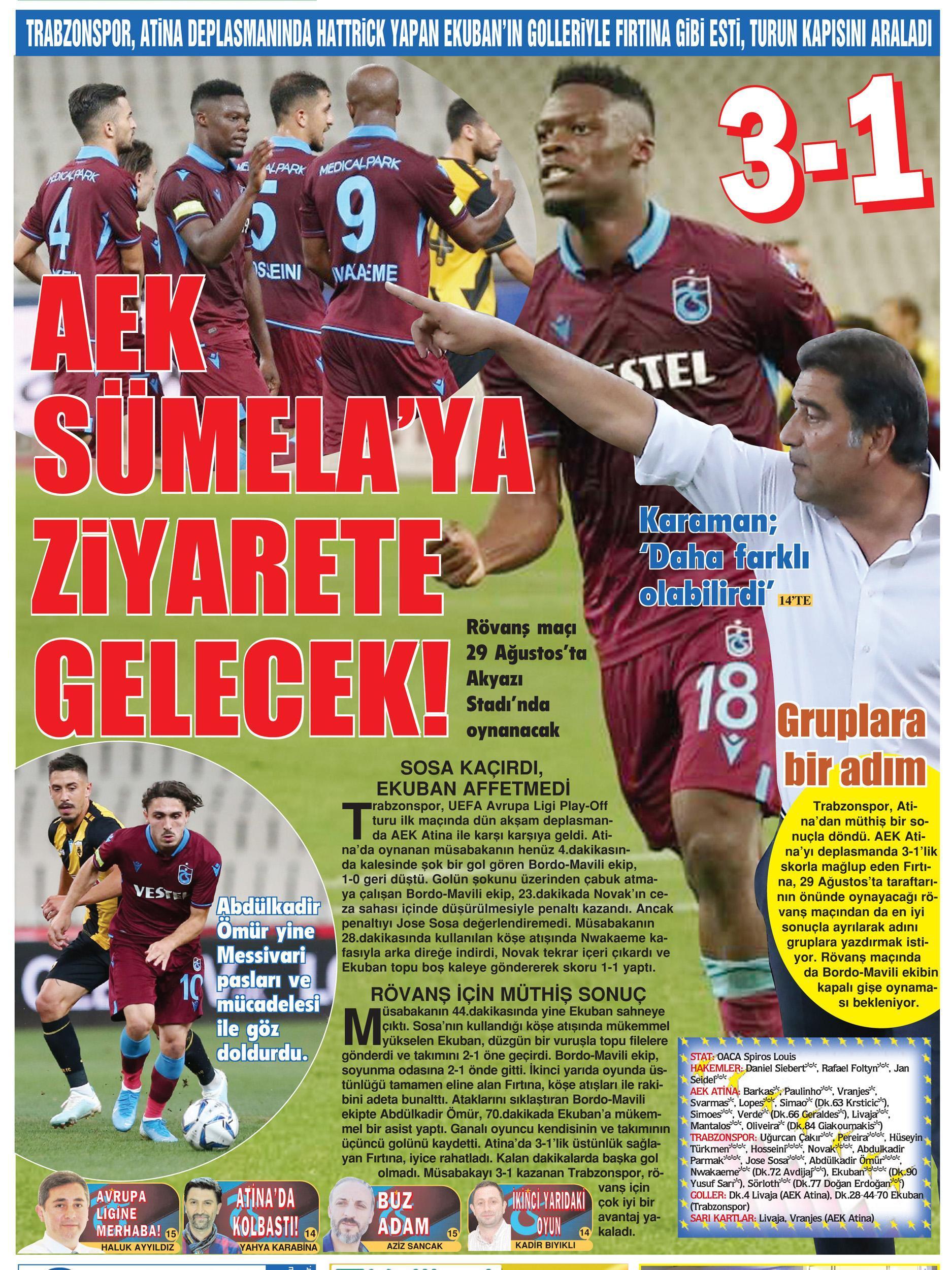 Trabzon yerel basını: AEK Sümela’ya ziyarete gelecek