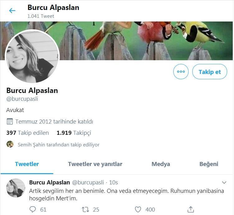 Uludağda hayatını kaybeden Alparslanın eşinden duygusal paylaşım