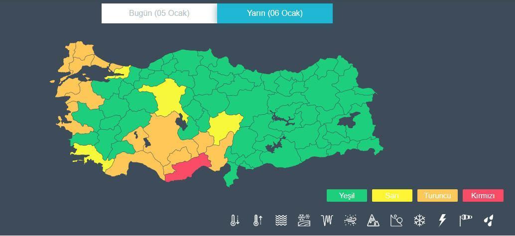 Meteorolojiden kırmızı uyarı: Çarşamba gününe kadar sürecek