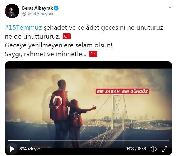 Bakan Albayrak: 15 Temmuz gecesini ne unuturuz ne de unuttururuz
