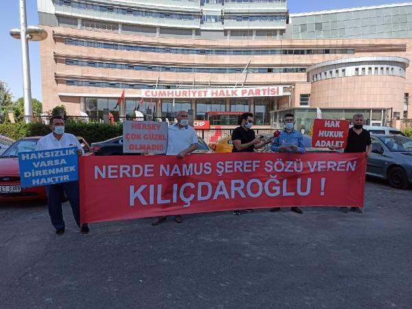 İBB iştiraklerinde işten çıkarılan işçilerden CHP Genel Merkezi önünde eylem