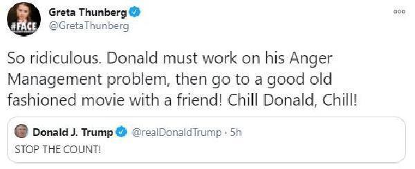 İsveçli iklim aktivisti Thunbergden Trumpa: Sakinleş Donald