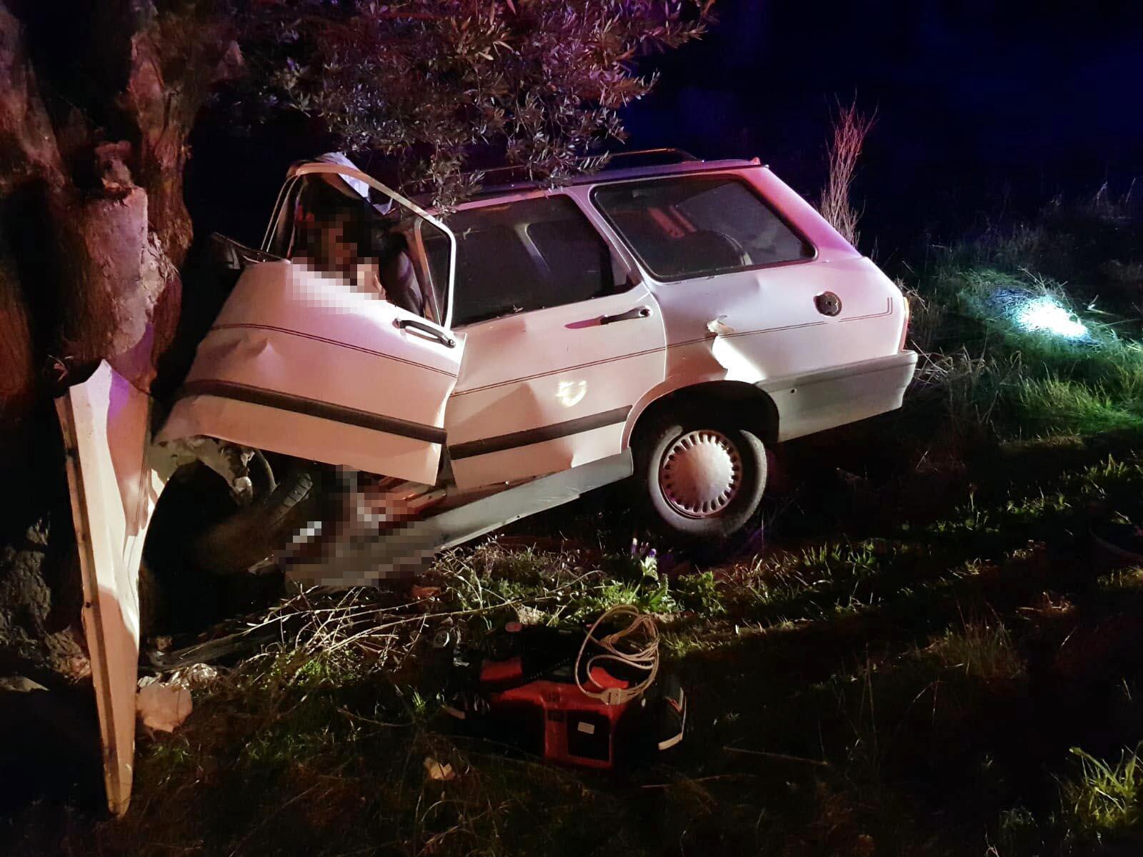 Otomobiliyle ağaca çarpan mahalle bekçisi yaşamını yitirdi