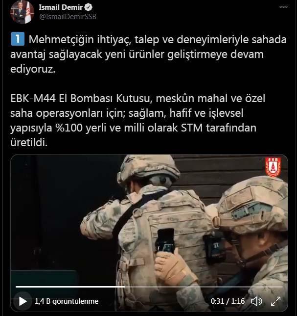İsmail Demir: EBK-M44 El Bombası Kutusu, TSKnın envanterine girmeye hazır