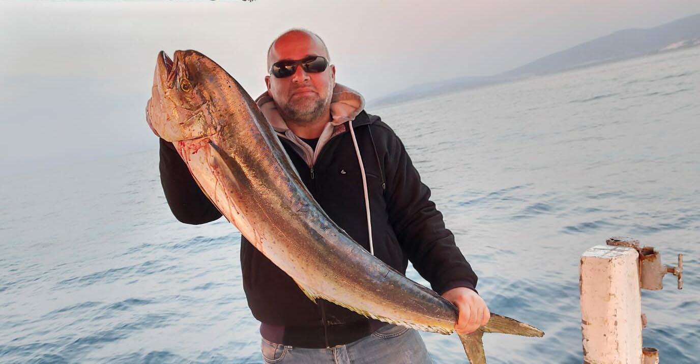 Okyanus balığı 15 kiloluk lambuka, Kuşadasında yakalandı
