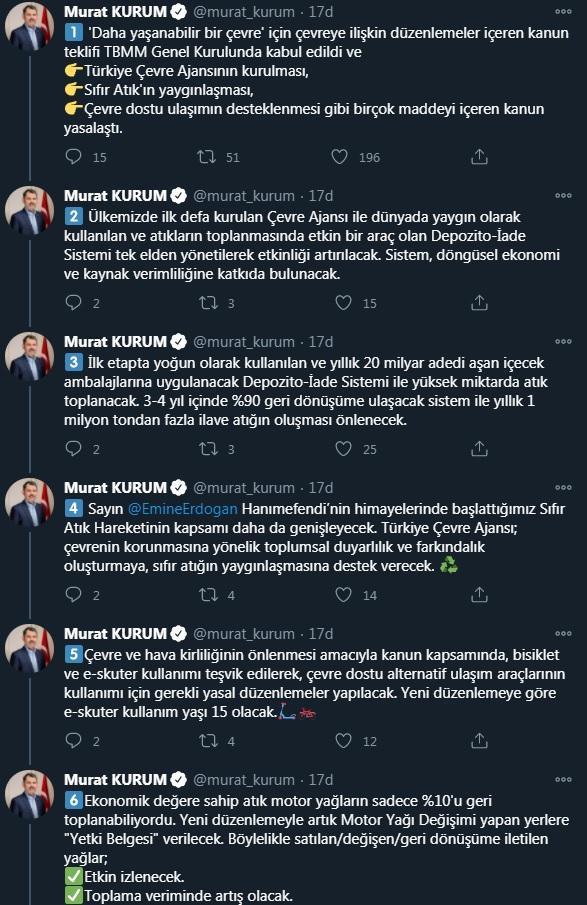 Bakan Kurum: Çevreye ilişkin düzenlemeler içeren kanun teklifi, TBMM Genel Kurulunda kabul edildi