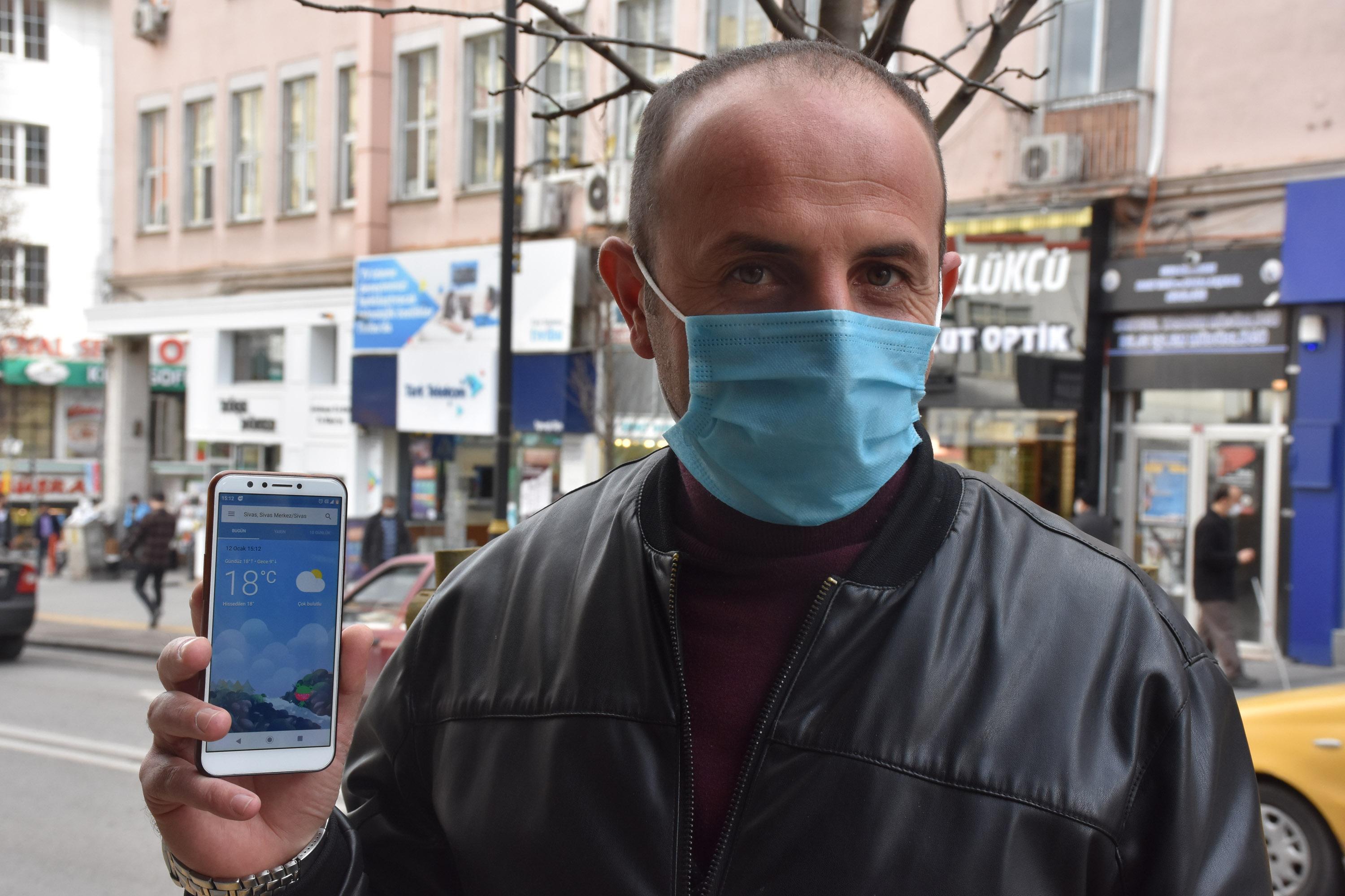 Sivasta, 18 derece ile 91 yılın ocak ayı sıcaklık rekoru kırıldı