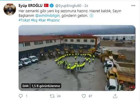 Tokat ve Sivas belediye başkanlarının sosyal medyada kar diyaloğu gülümsetti
