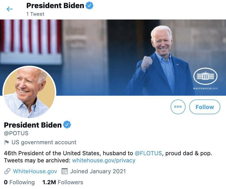 Twitter, ABD başkanlık hesabı @Potusu Joe Bidena devretti