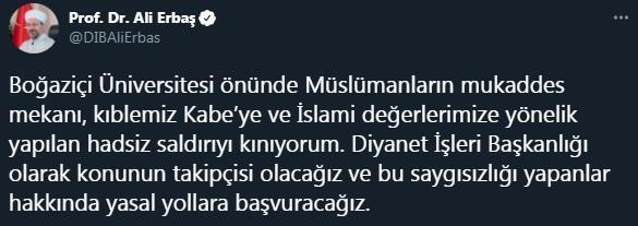 Boğaziçi Üniversitesi önünde kabe fotoğrafının yere serilmesine soruşturma