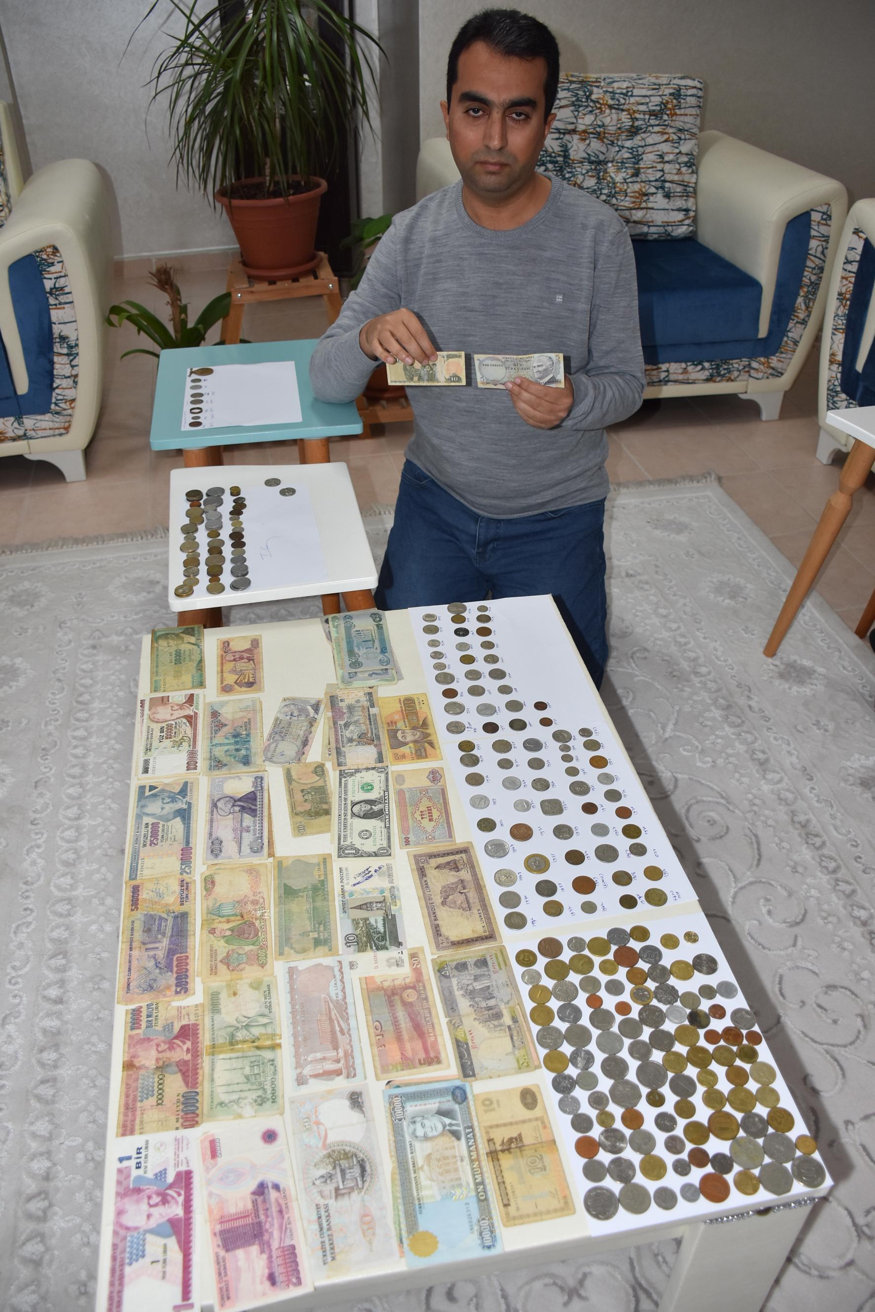 Tutkunu olduğu koleksiyona 50 bin TL harcadı, 250 parça eski para topladı