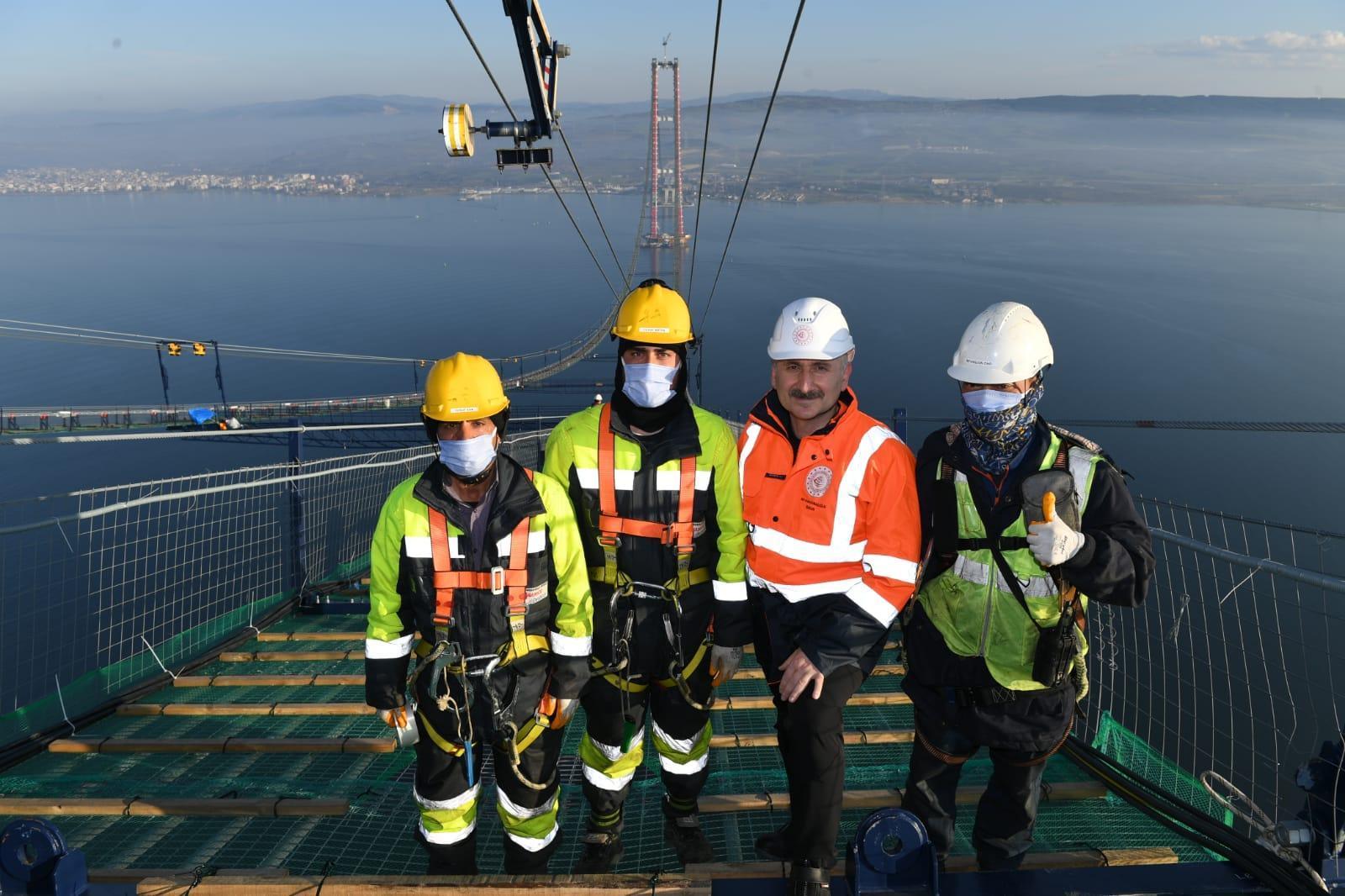 1915 Çanakkale Köprüsü kedi yolu tamamlandı sıra ana halatlarda
