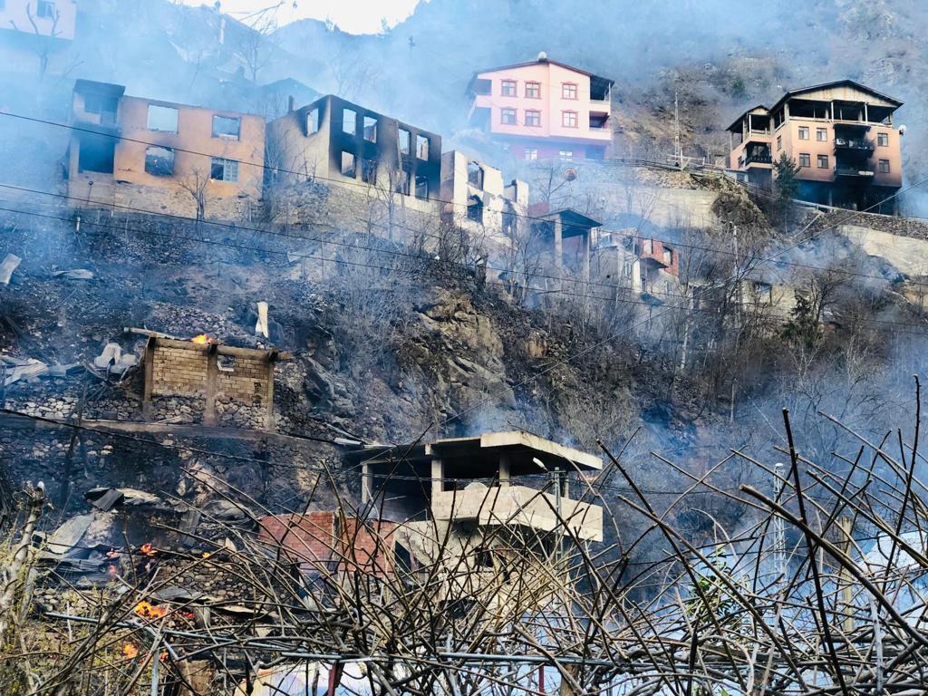 Artvin’de köyde yangın; 60’a yakın ev yandı