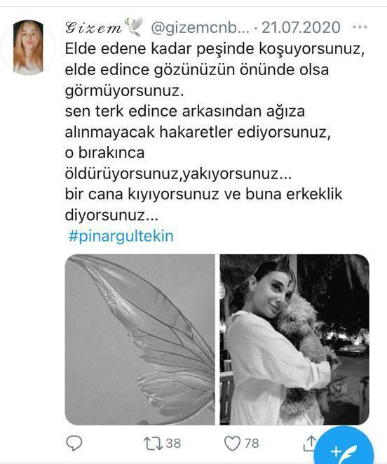 Öldürülen Gizem Türkiyede kadın olmak zor ama kadın ölmek kolay paylaşımı yapmış