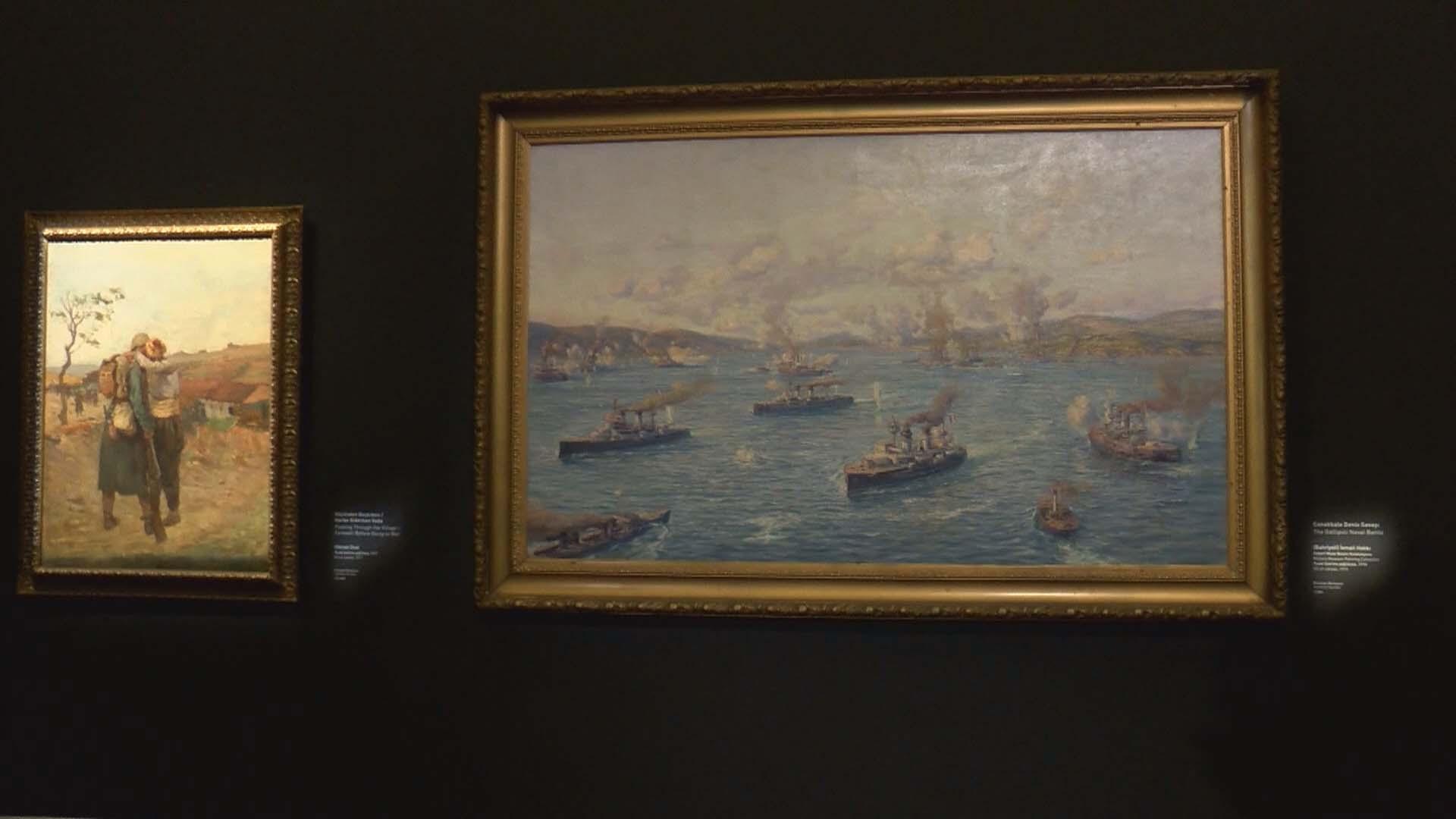 Büyük zaferin 106. yılında Çanakkaleyi anlatan eserler Beşiktaş Resim Müzesinde sergileniyor