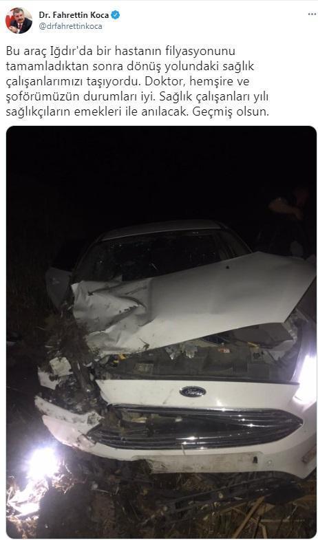 Iğdır’da filyasyon ekibi dönüş yolunda kaza yaptı: 3 yaralı