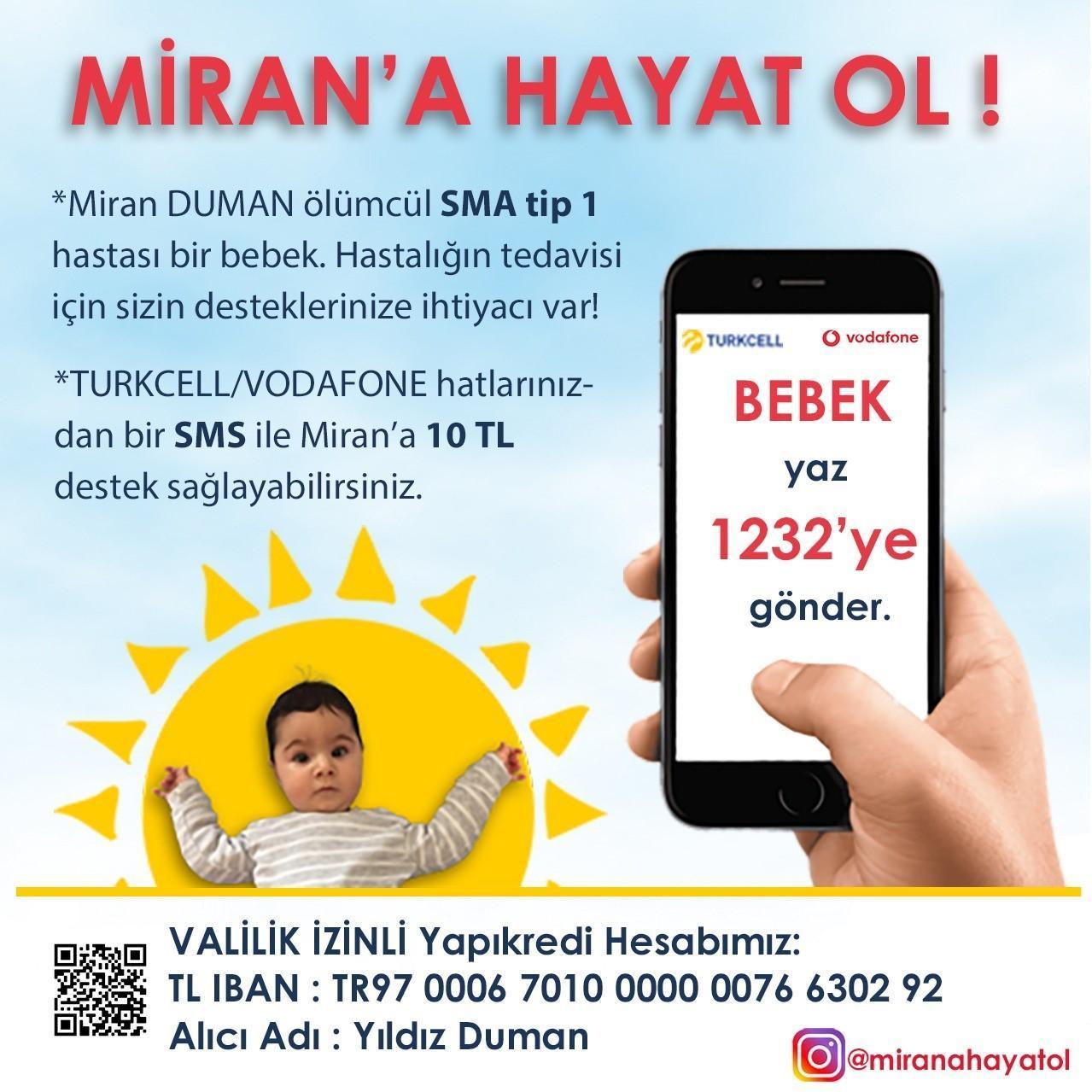 SMAlı Mirana bebek ile umut aranıyor