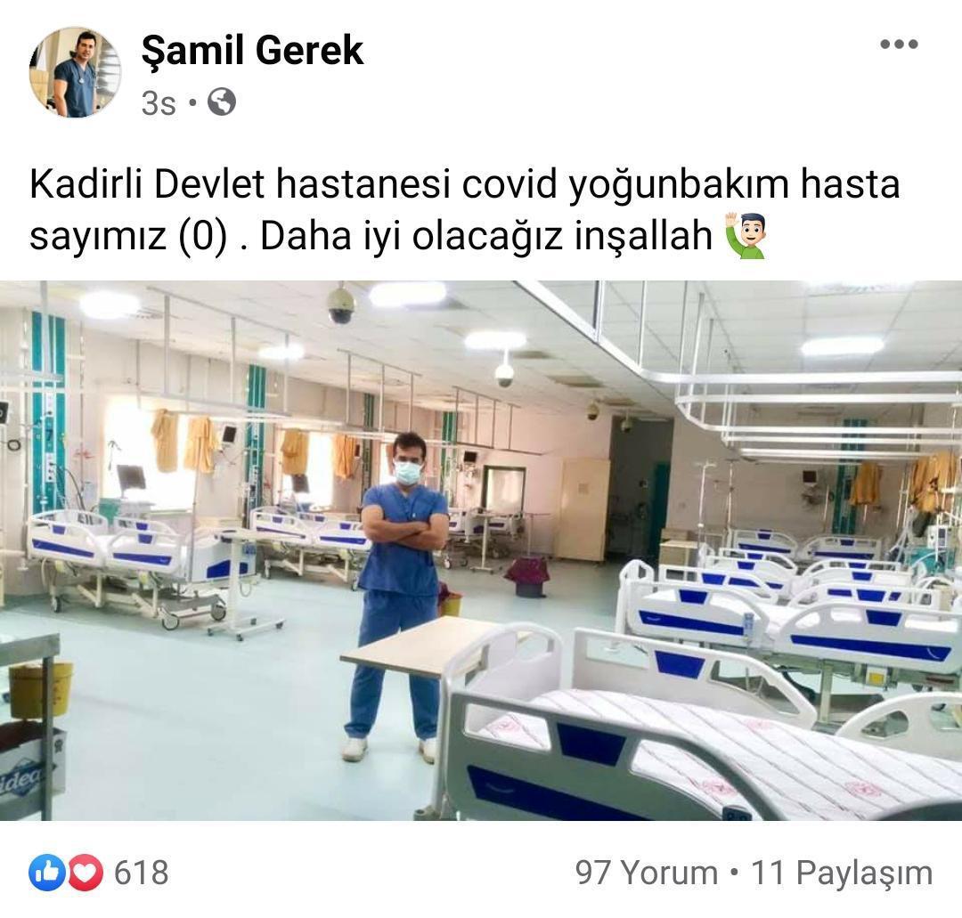 Kırmızı kategorideki Osmaniyede boş yataklı yoğun bakım servisi