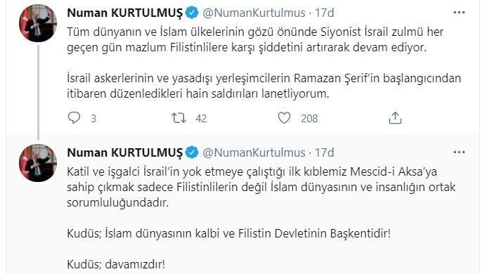 AK Partili Kurtulmuştan İsraile tepki: Kudüs davamızdır