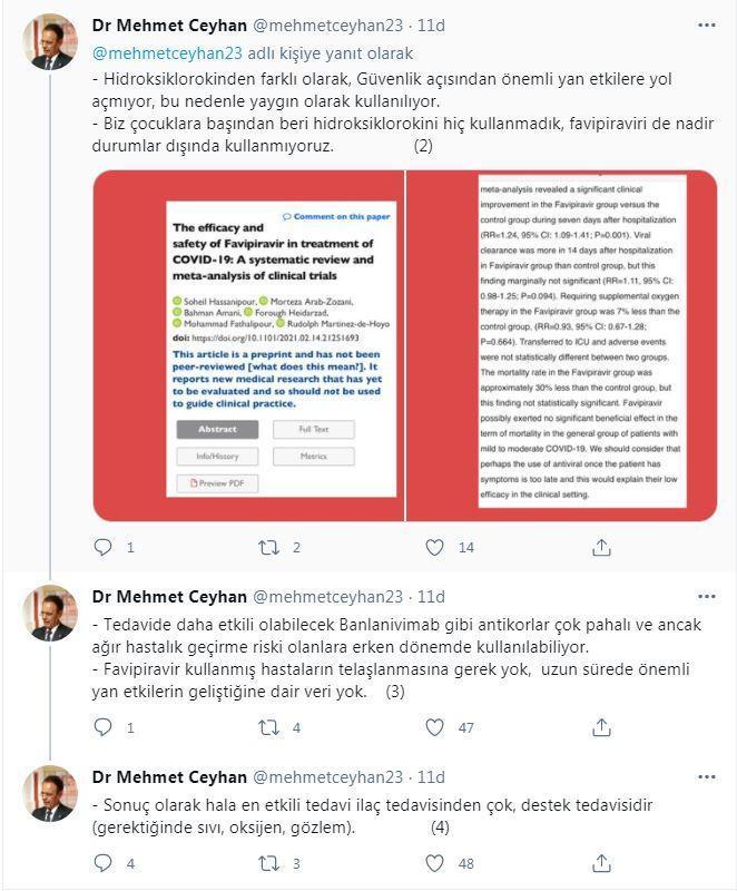 Prof. Dr. Ceyhan: Favipiravir önemli yan etkilere yol açmıyor