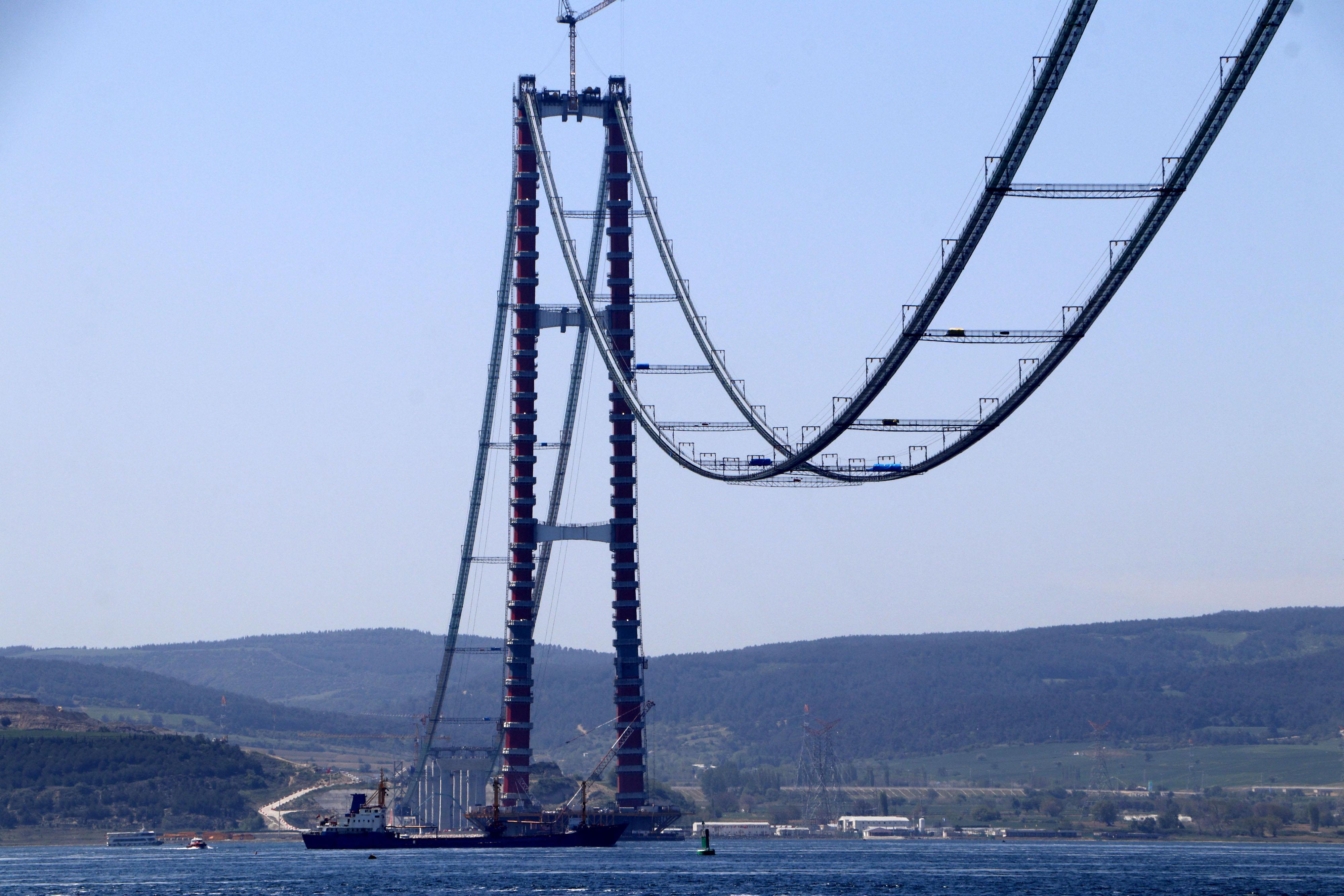 1915 Çanakkale Köprüsünde ana halatların montajı tamamlandı