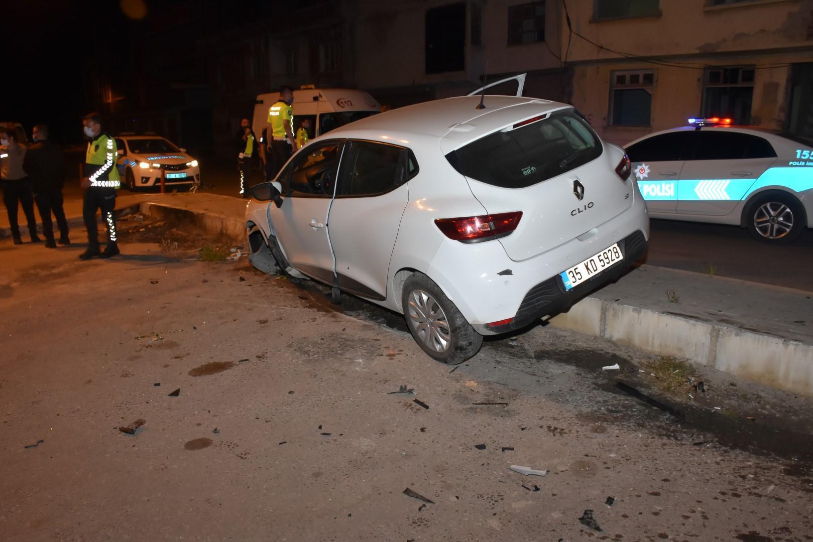 Polisin üzerine otomobilini süren alkollü sürücü, kaza yapınca yakalandı