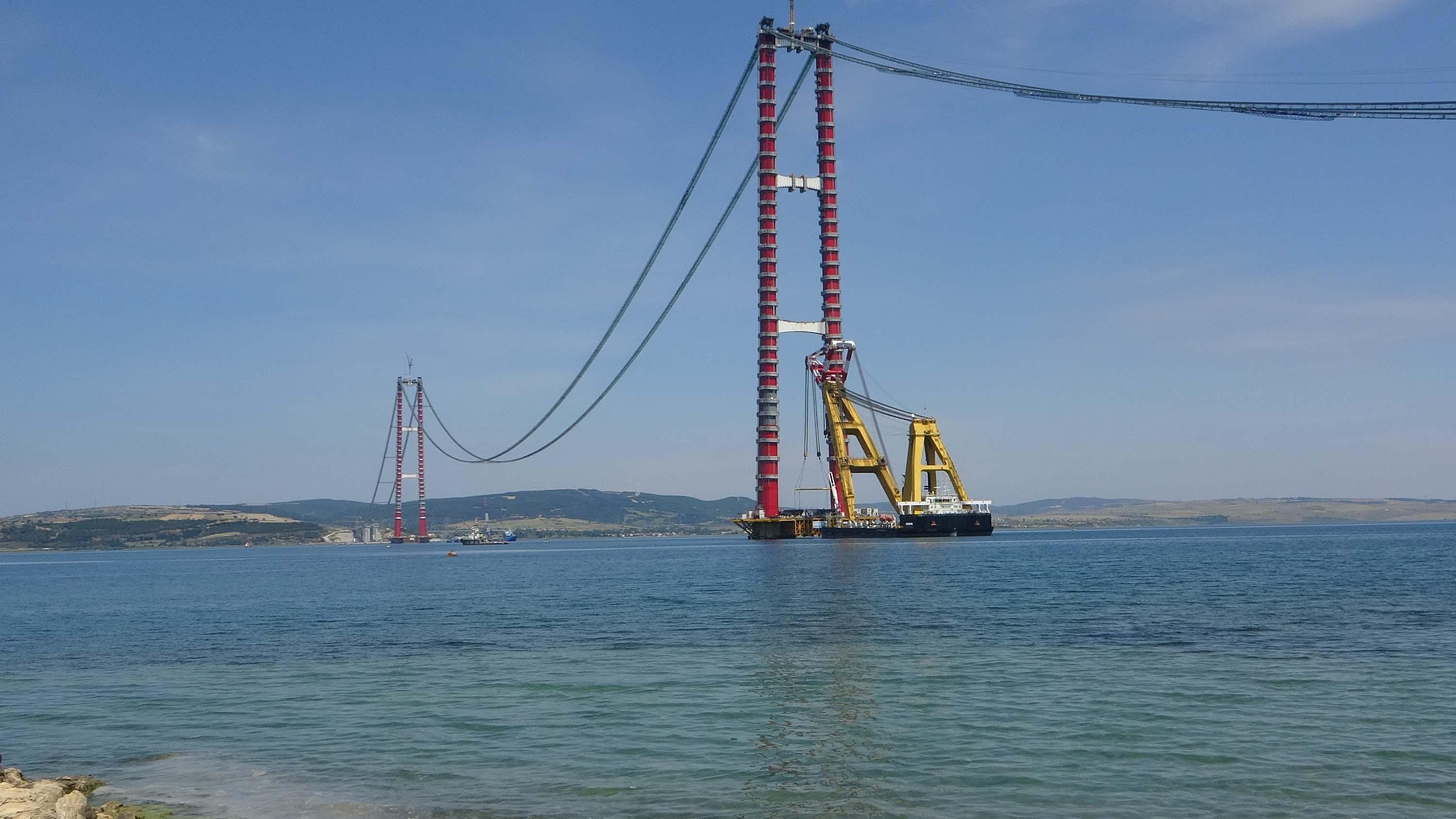 1915 Çanakkale Köprüsü kulesine ilk tabliye bloğu sevkiyatı