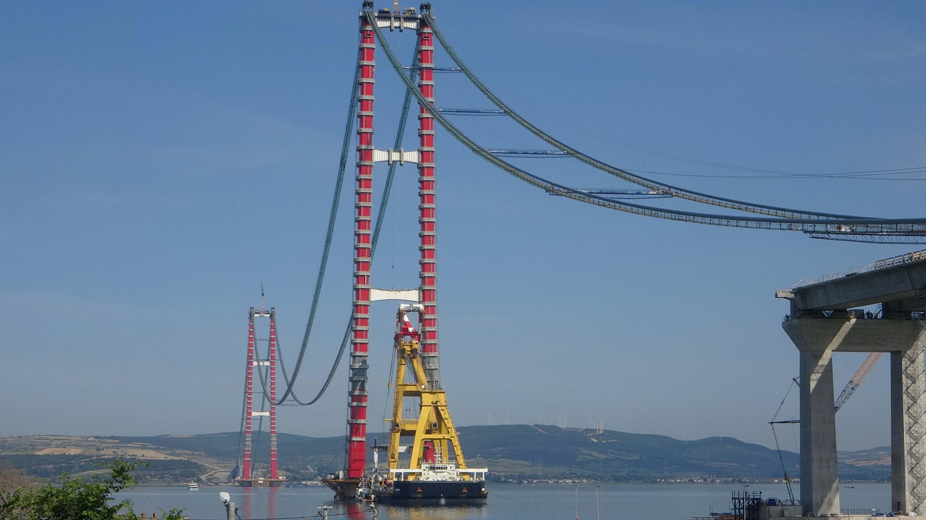 1915 Çanakkale Köprüsü kulesine ilk tabliye bloğu sevkiyatı