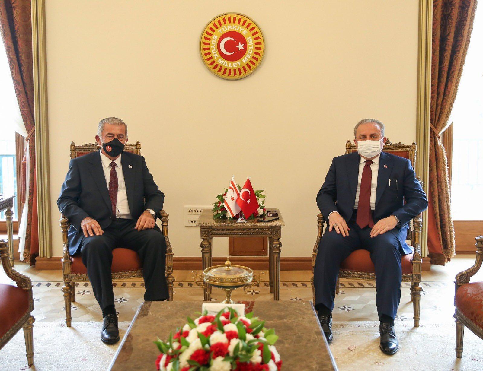 TBMM Başkanı Şentop, KKTC Cumhuriyet Meclisi Başkanı ile görüştü