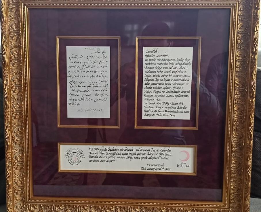 Osmanlı askerinin mektubu, torununun evinde