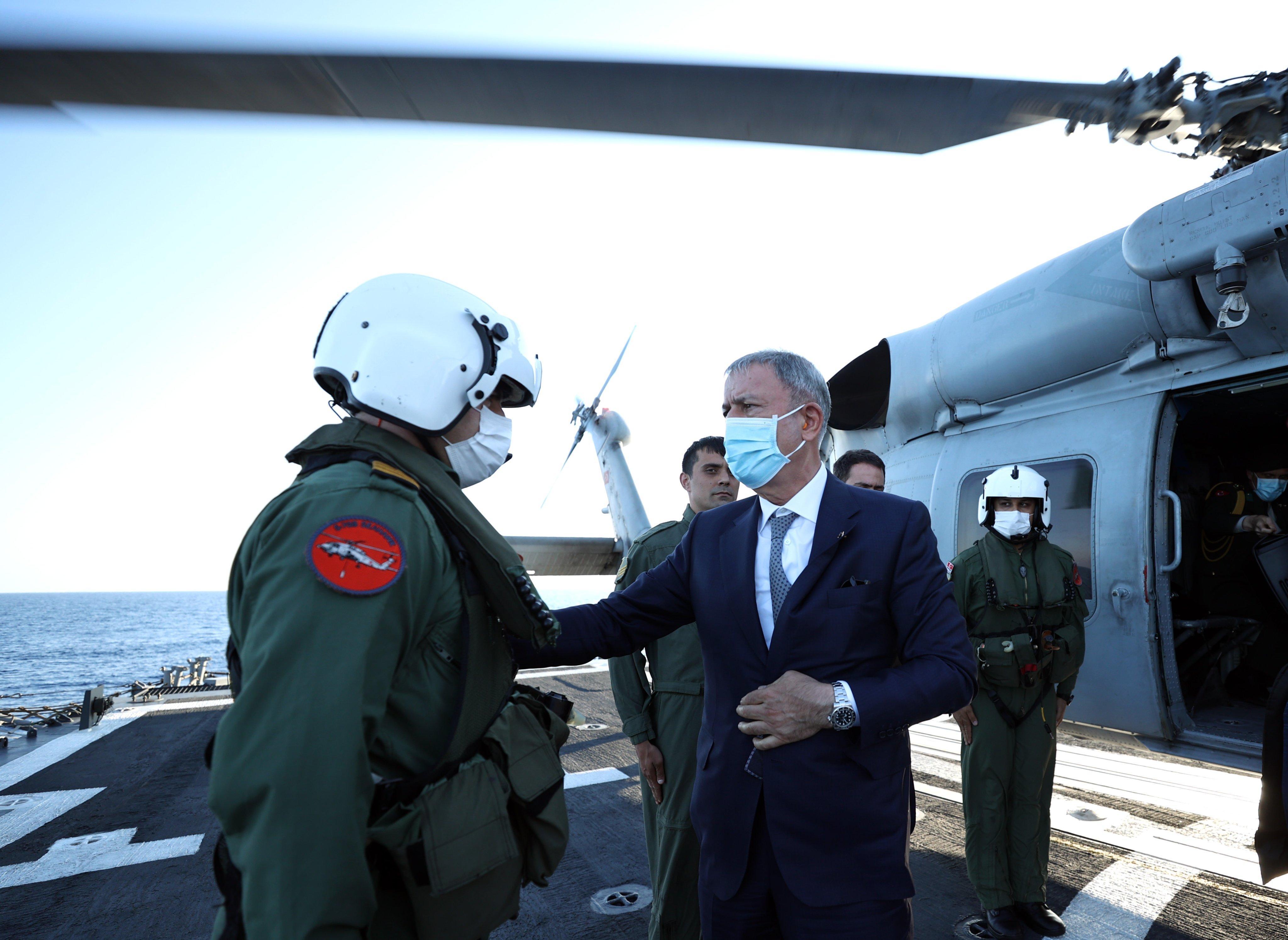 Milli Savunma Bakanı Akar, dünkü Libya ziyareti sonrasında Gelibolu Fırkateyninde açıklamalarda bulundu