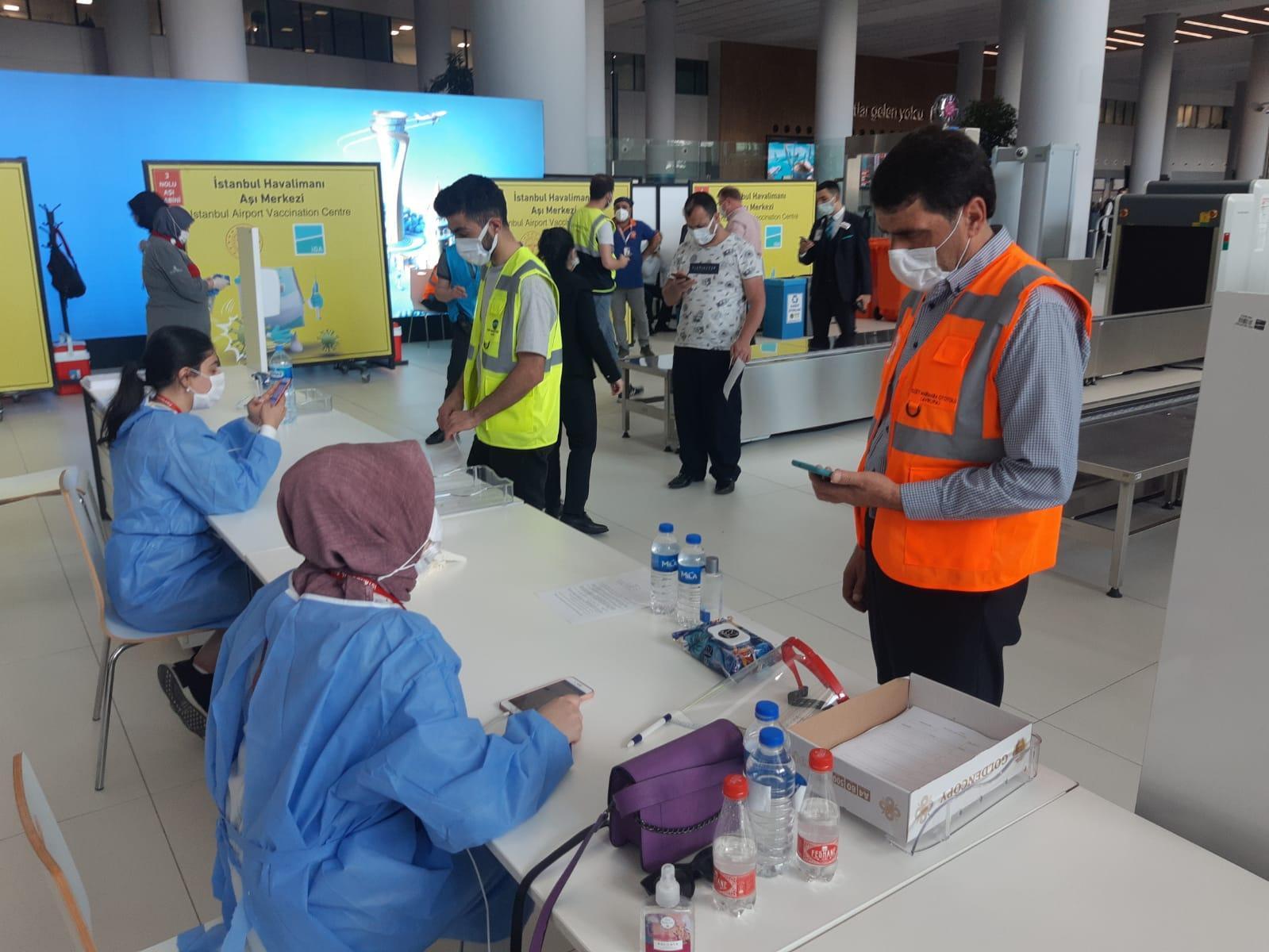 Covid-19 vaccines started to be given to employees at Istanbul Airport