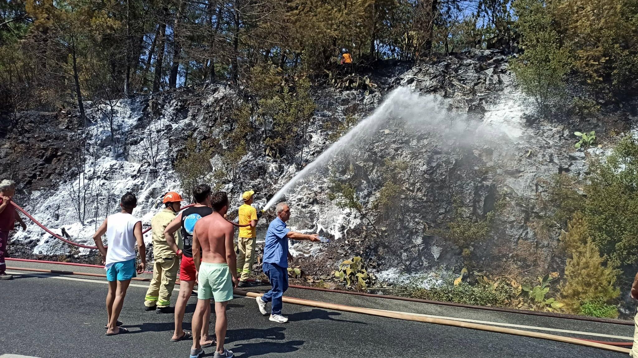 Ulada orman yangını; 2 ev tahliye edildi